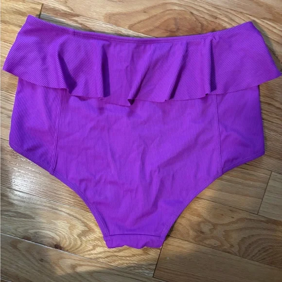 Kortni Jeane Violet Peplum Bikini Bottom - Picture 2 of 3